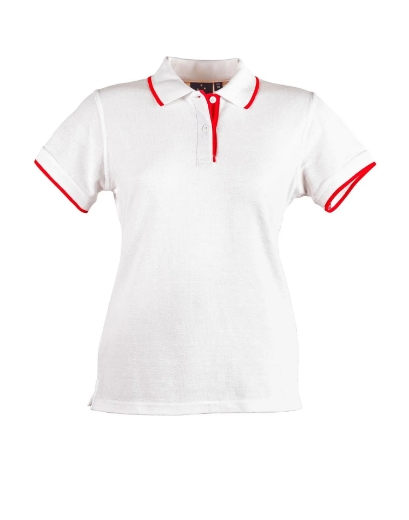 Picture of Winning Spirit, Ladies Contrast Pique S/S Polo